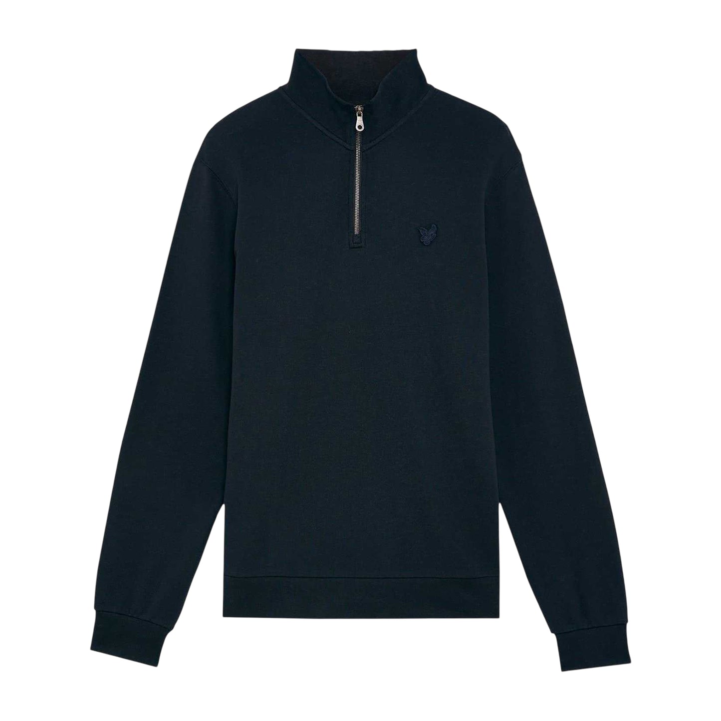 Dark Navy - Front - Lyle & Scott Mens Eagle Zip Neck Sweatshirt