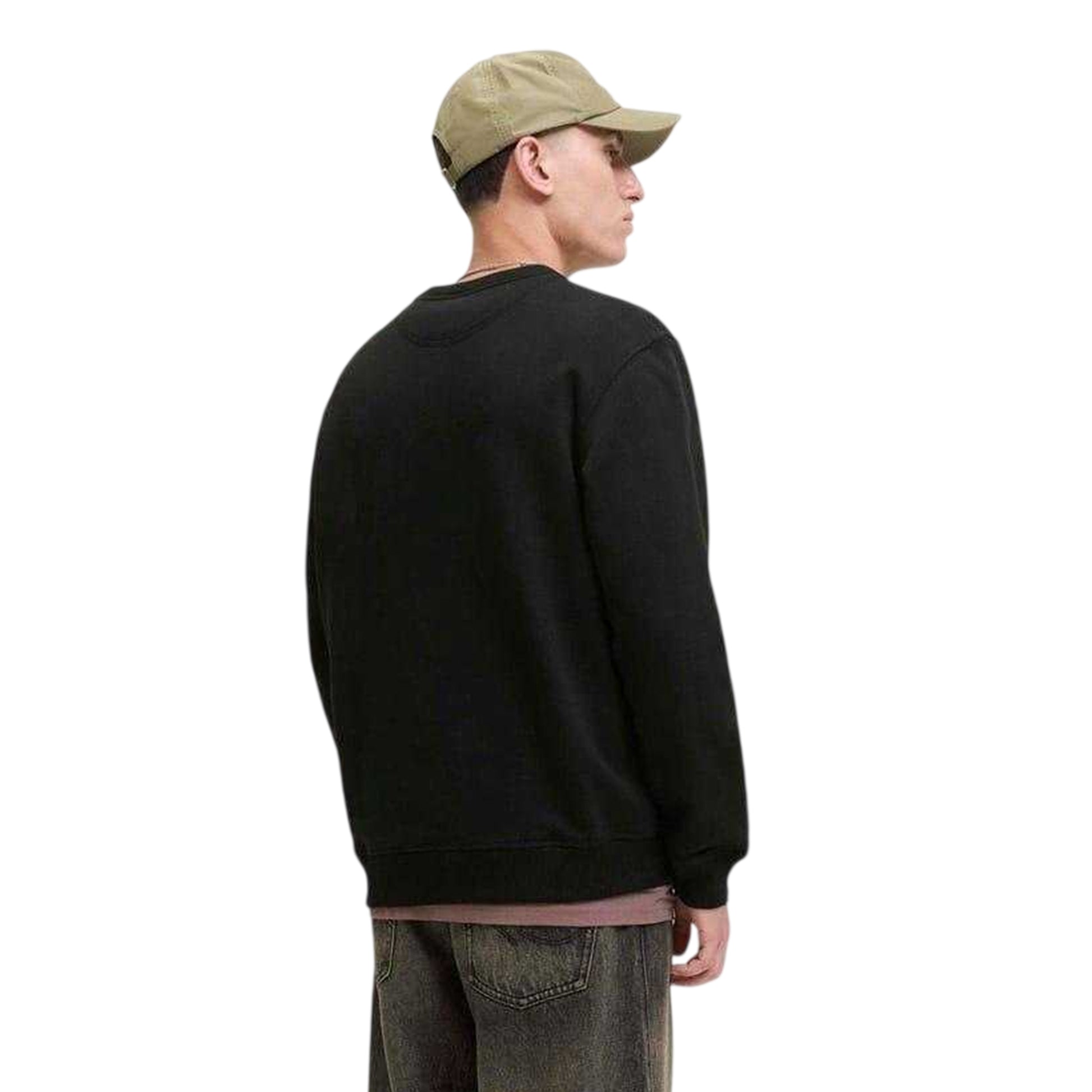 Black - Back - Jack And Jones Mens Crew Neck Sweatshirt