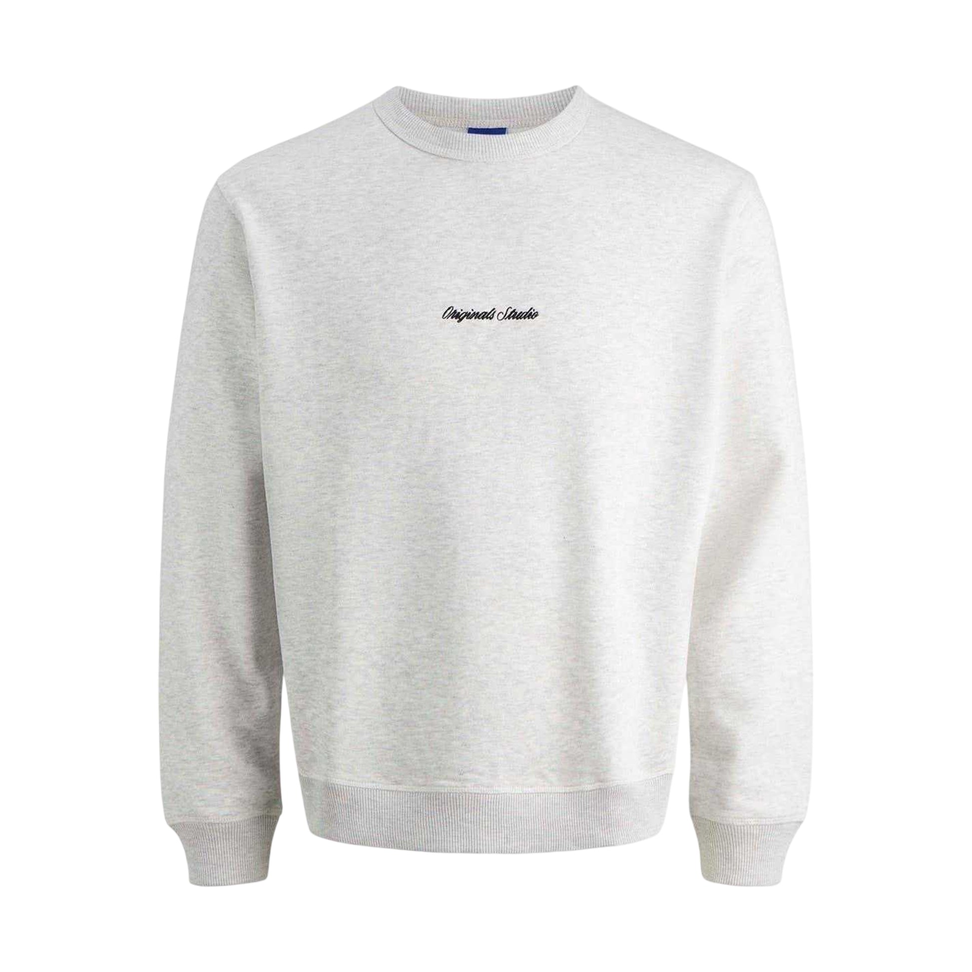 White Melange - Front - Jack And Jones Mens Crew Neck Sweatshirt