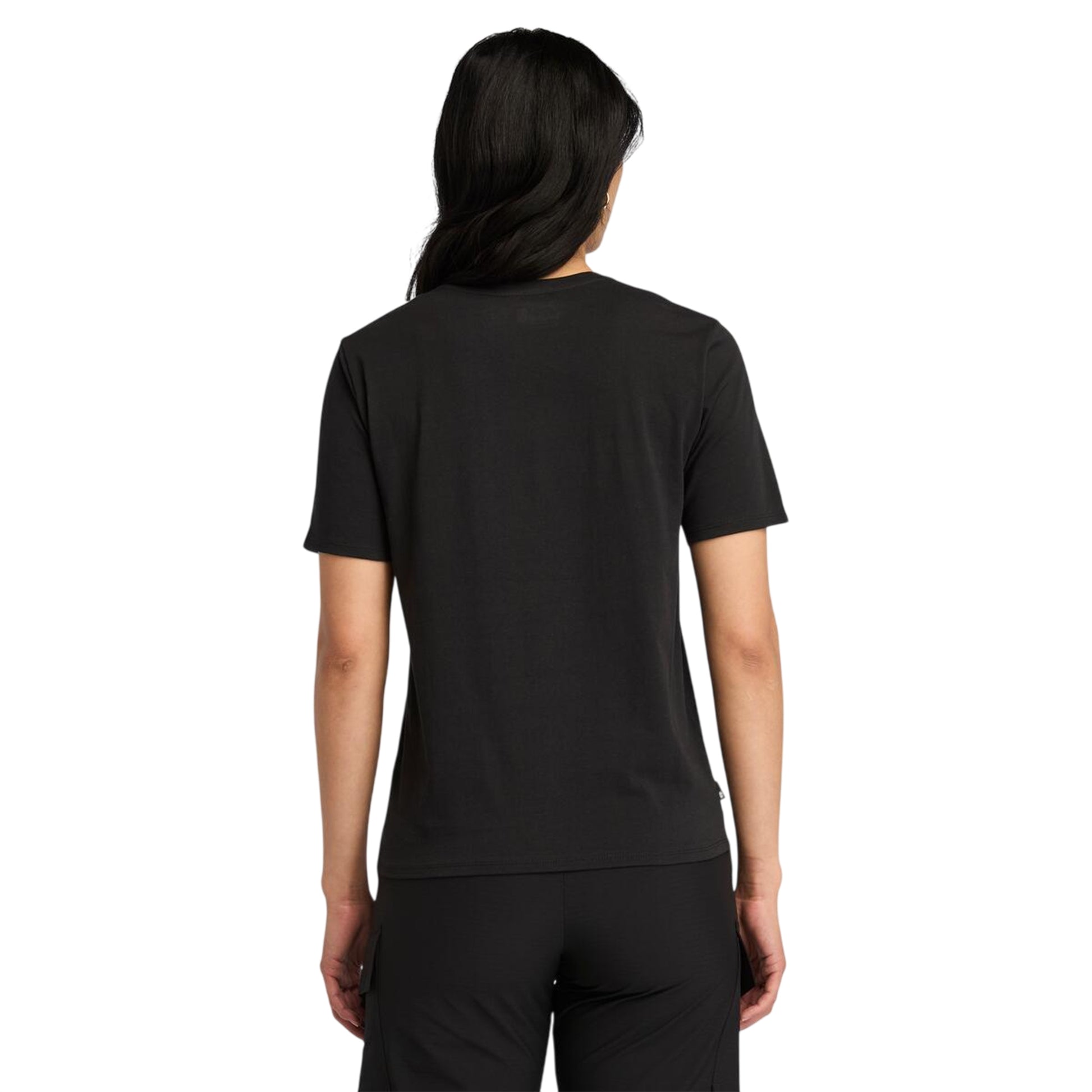 Black - Lifestyle - Timberland Womens-Ladies Logo Crew Neck Short-Sleeved T-Shirt