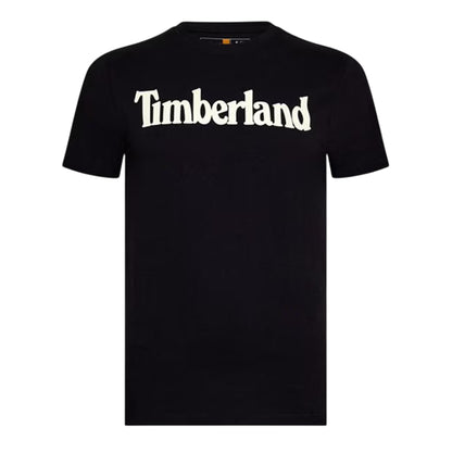 Black - Front - Timberland Womens-Ladies Logo Crew Neck Short-Sleeved T-Shirt