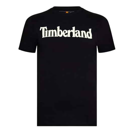 Black - Front - Timberland Womens-Ladies Logo Crew Neck Short-Sleeved T-Shirt