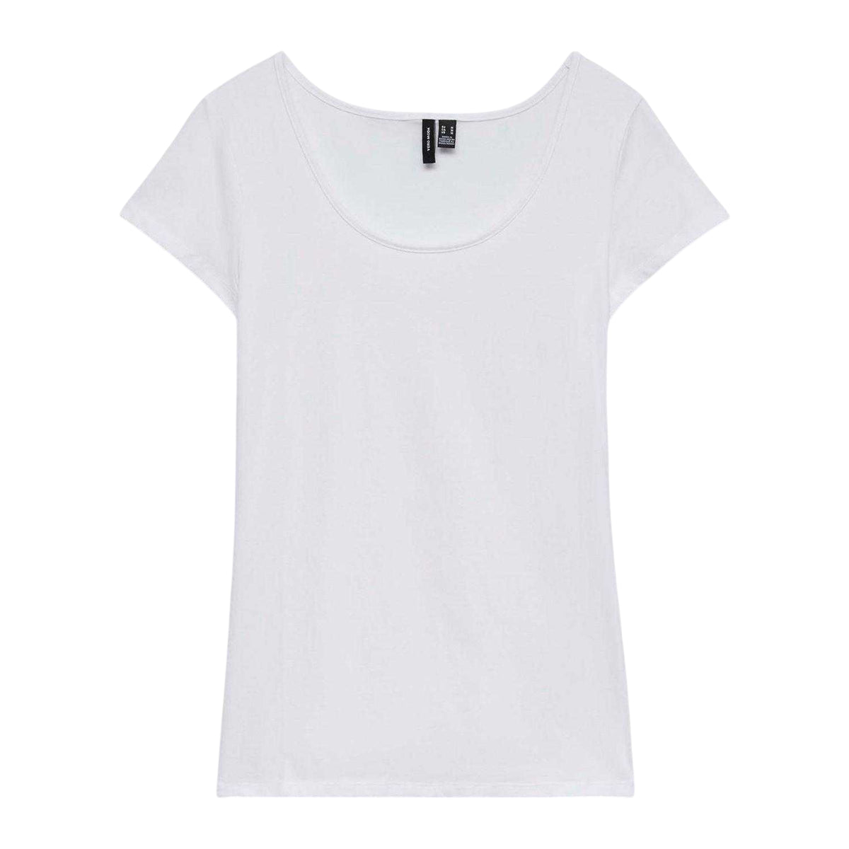 Bright White - Front - Vero Moda Womens-Ladies Plain Scoop Neck Regular T-Shirt