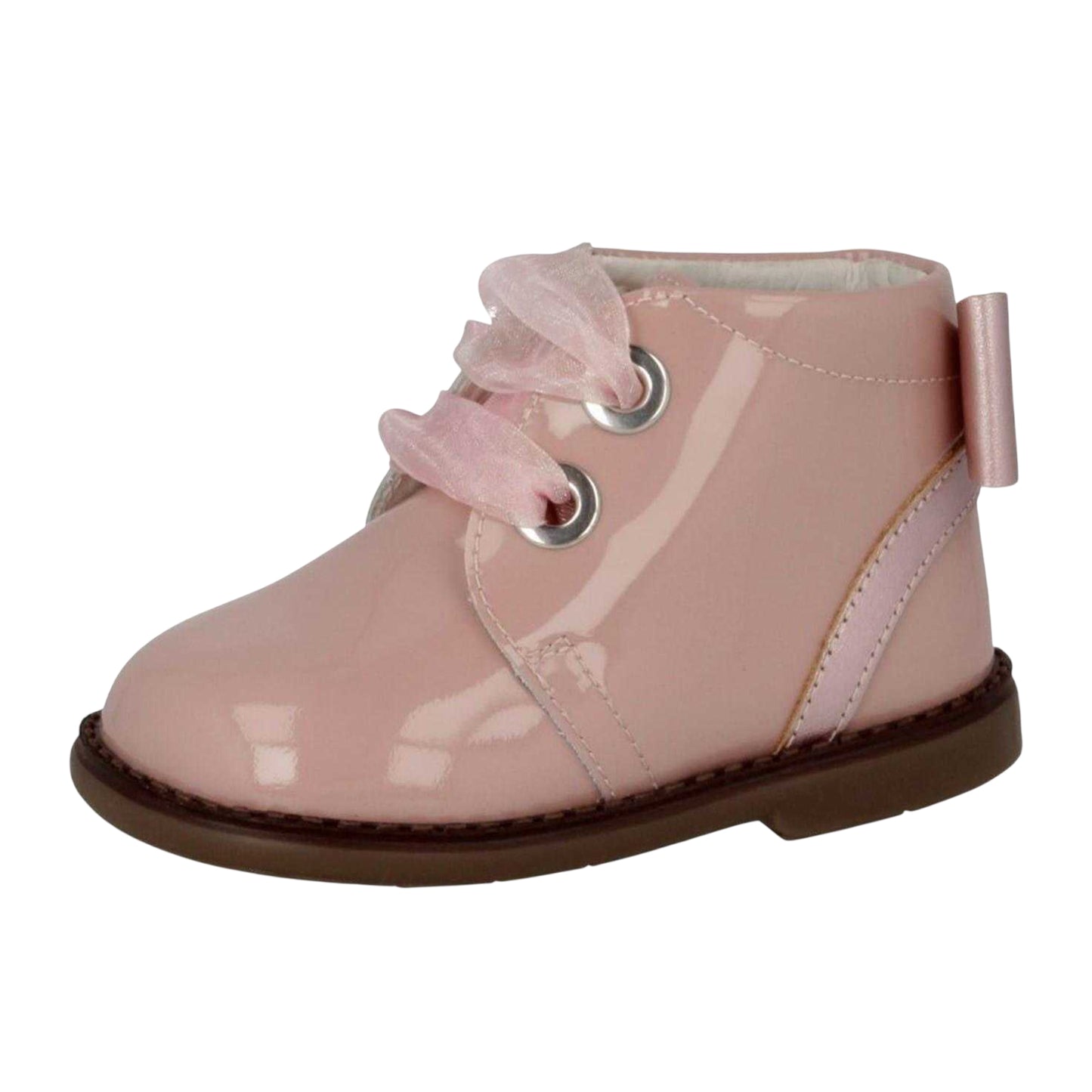Pink - Front - Andanines Girls Patent Leather Ankle Boots