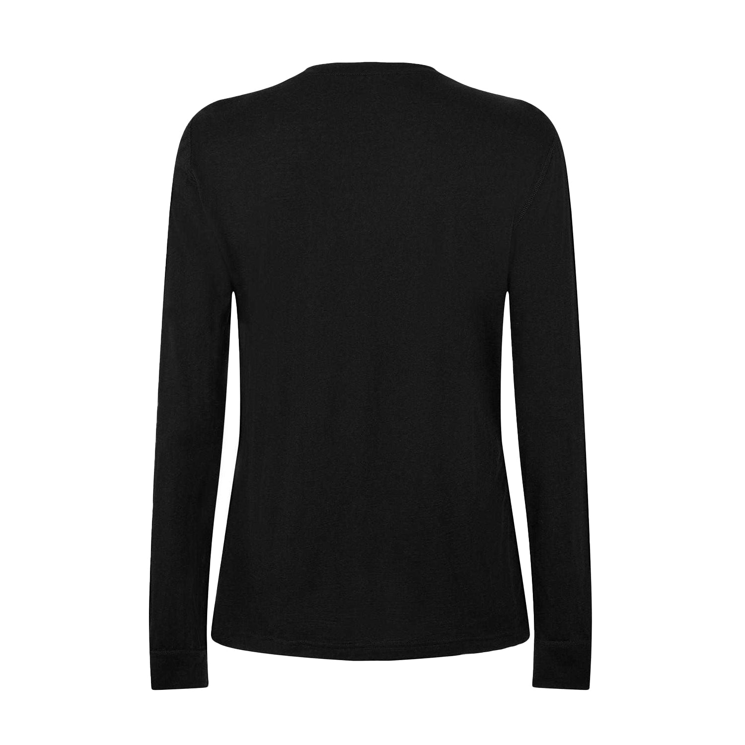 Black - Back - Odlo Mens Merino Wool Base Layer Top