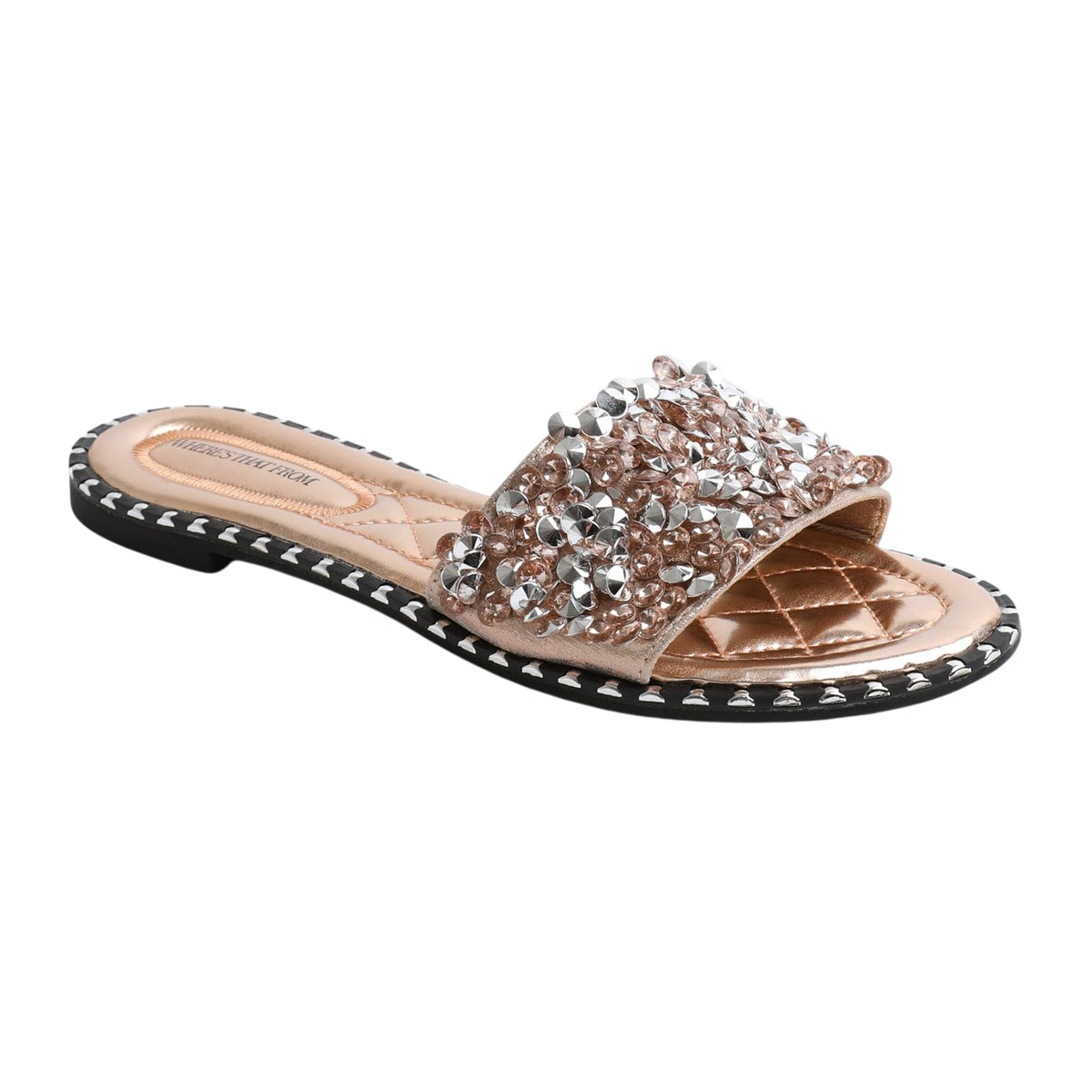 Rose Gold - Front - Where´s That From Womens-Ladies Bella Flat Slides