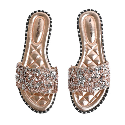 Rose Gold - Back - Where´s That From Womens-Ladies Bella Flat Slides