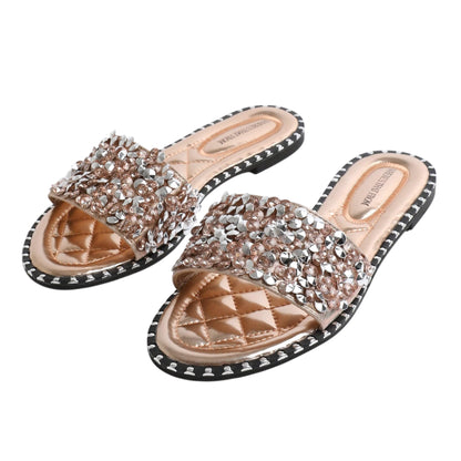 Rose Gold - Side - Where´s That From Womens-Ladies Bella Flat Slides