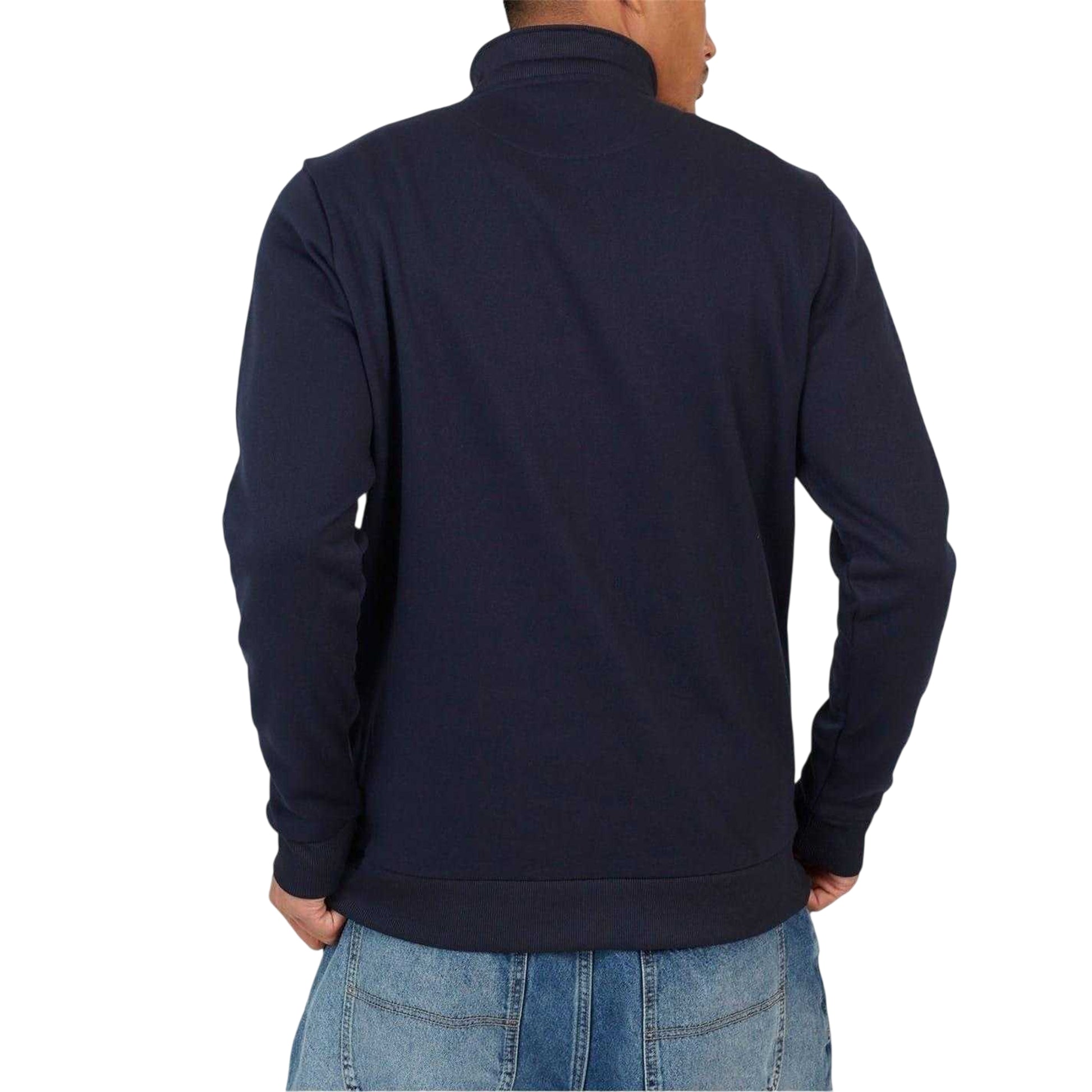Navy - Back - Brave Soul Mens Funnel Neck Sweatshirt