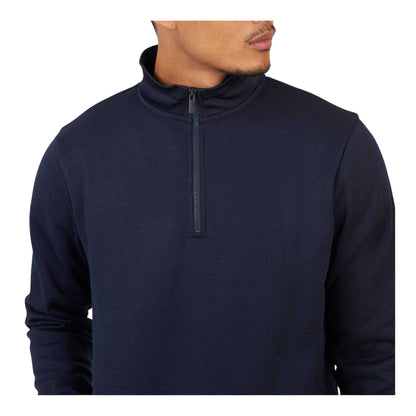 Navy - Lifestyle - Brave Soul Mens Funnel Neck Sweatshirt