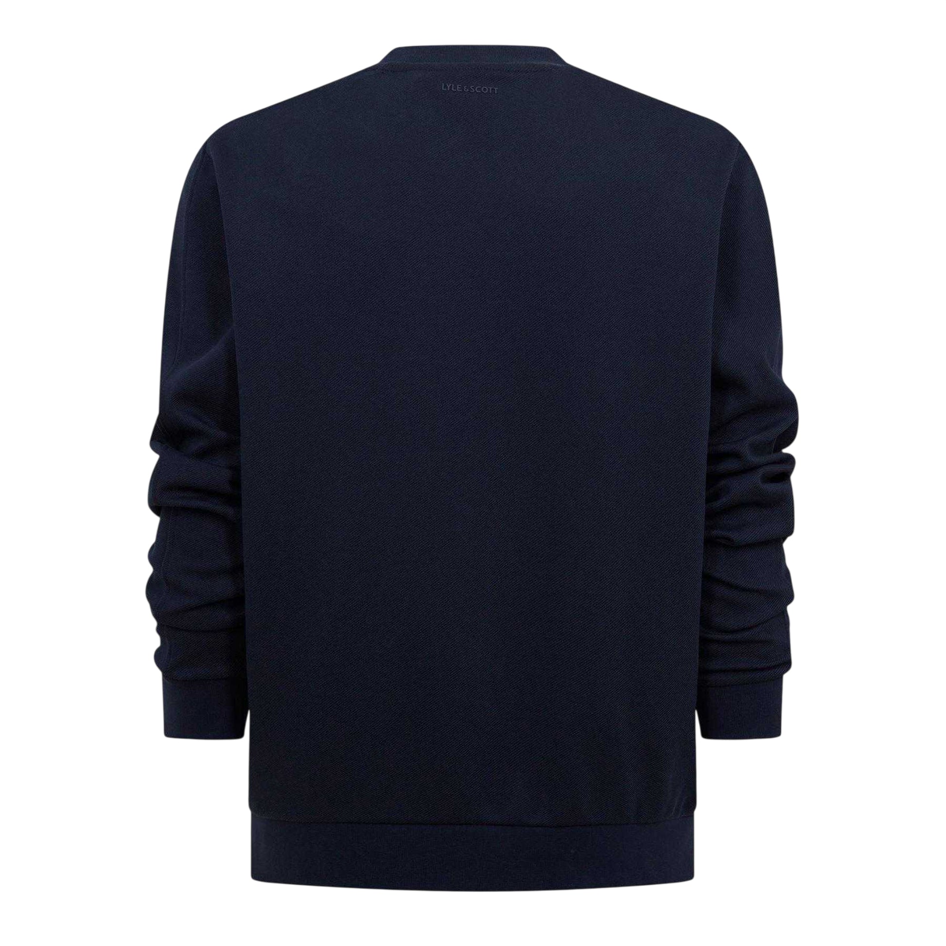 Navy - Back - Lyle & Scott Mens Twill Crew Neck Sweatshirt