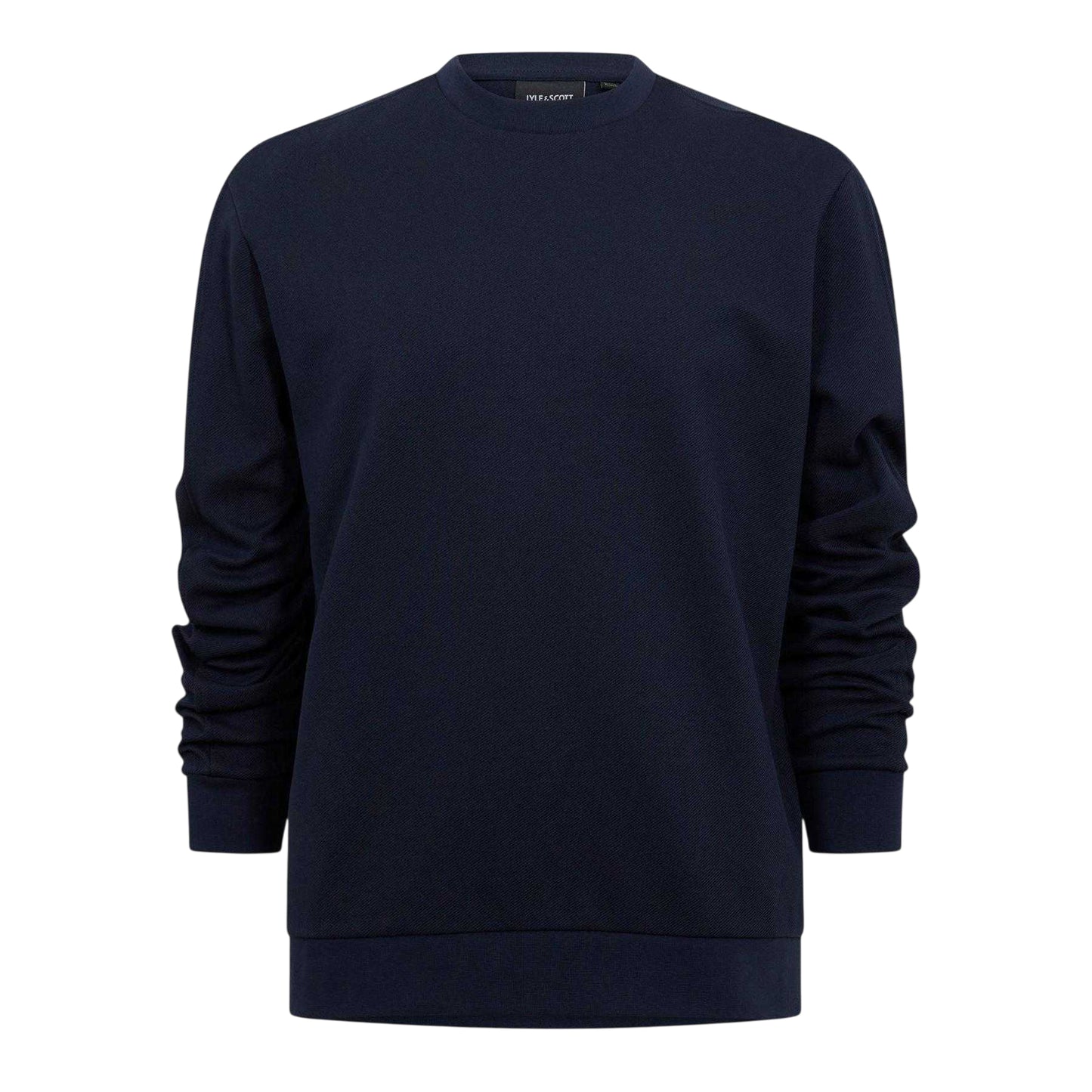 Navy - Front - Lyle & Scott Mens Twill Crew Neck Sweatshirt