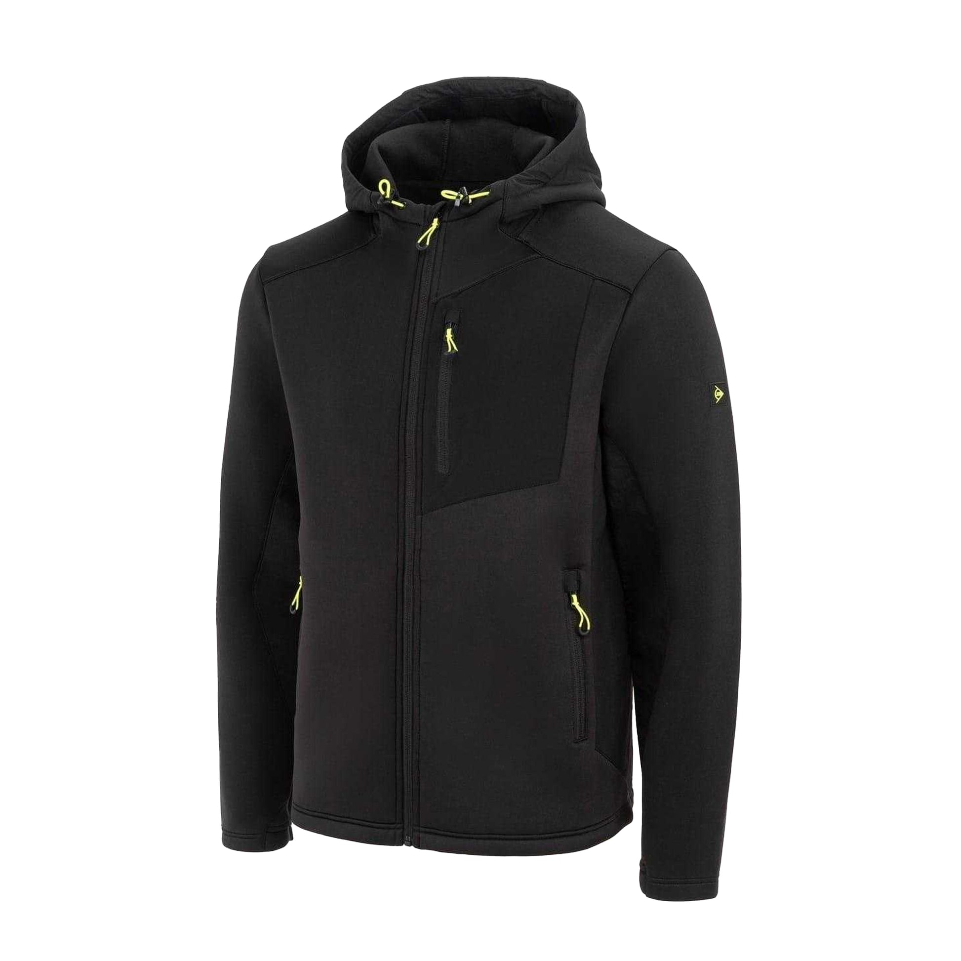 Black - Side - Dunlop Mens Hybrid Fleece Jacket