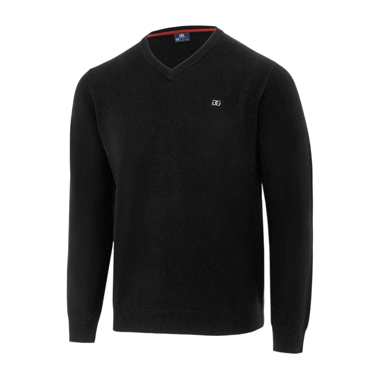 Black - Side - Giorgio Mens Polyester V Neck Jumper