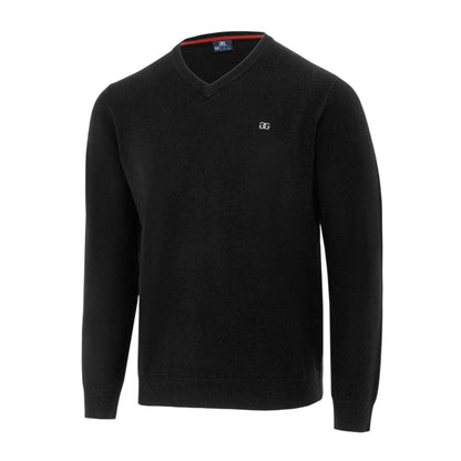 Black - Side - Giorgio Mens Polyester V Neck Jumper
