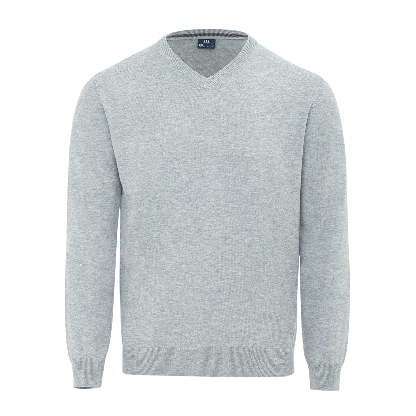 Grey Marl - Front - Giorgio Mens Polyester V Neck Jumper