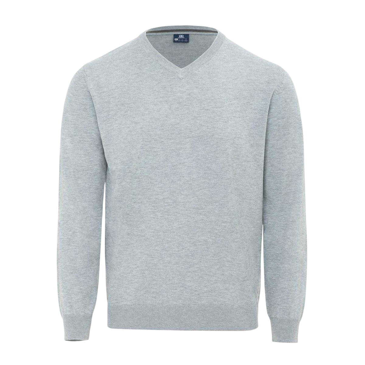 Grey Marl - Front - Giorgio Mens Polyester V Neck Jumper