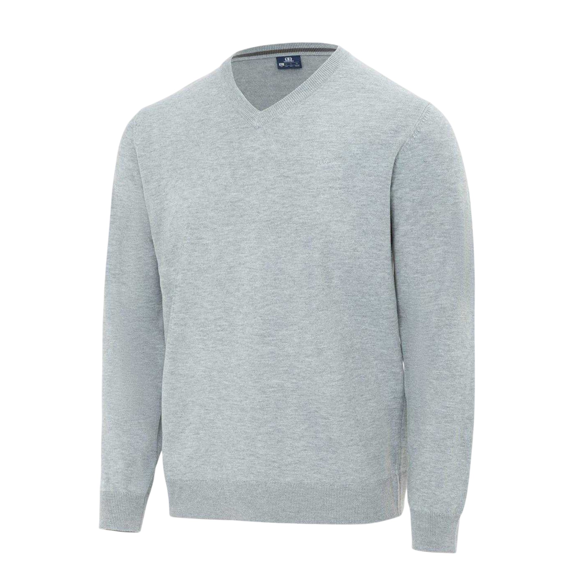 Grey Marl - Side - Giorgio Mens Polyester V Neck Jumper