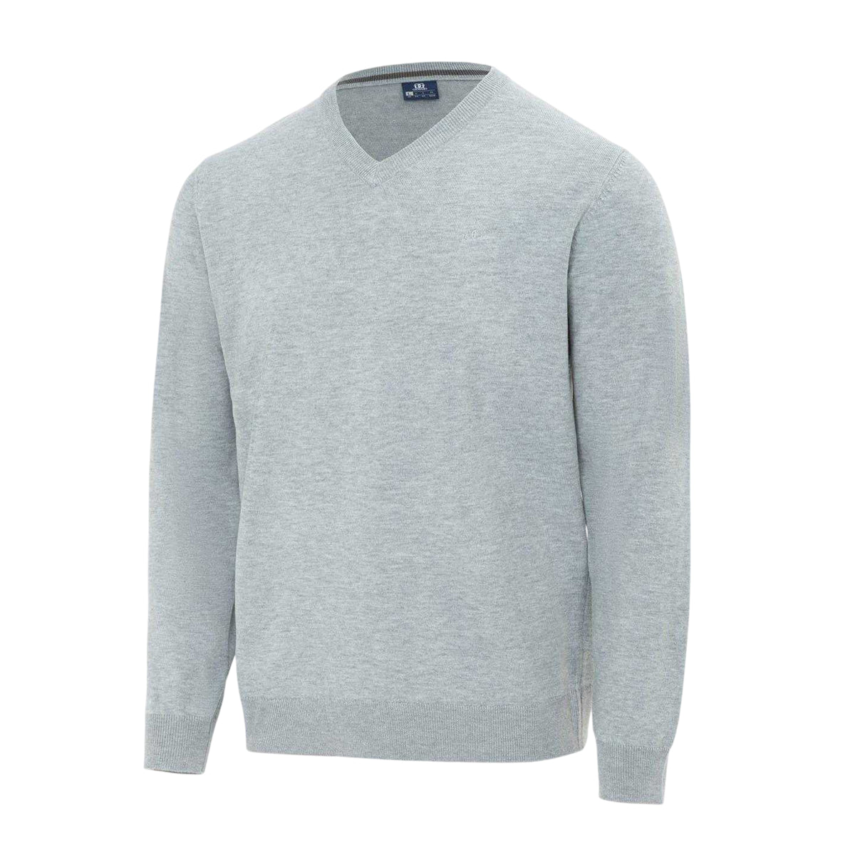 Grey Marl - Side - Giorgio Mens Polyester V Neck Jumper