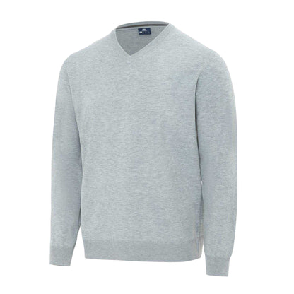 Grey Marl - Side - Giorgio Mens Polyester V Neck Jumper