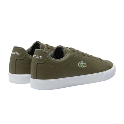 Khaki Green - Back - Lacoste Mens Lerond Set Embroidered Logo Trainers