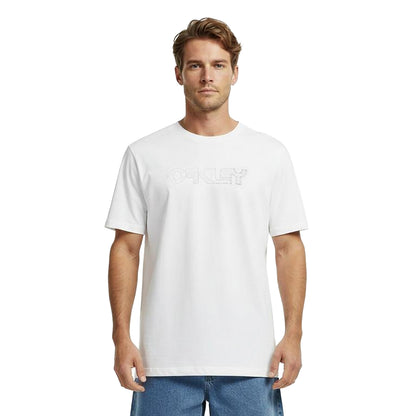 White - Side - Oakley Mens Wire B1B Logo Regular T-Shirt