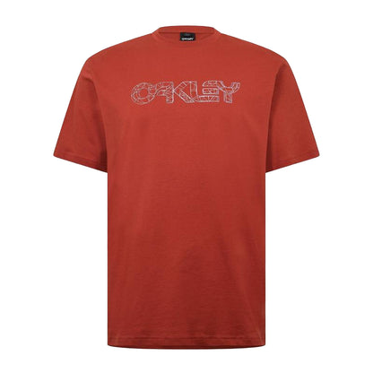 Flame Red - Front - Oakley Mens Wire B1B Logo Regular T-Shirt