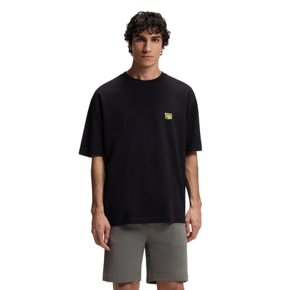 Black - Side - Boss Mens Brutalism Back Print T-Shirt