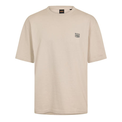 Light Grey - Front - Boss Mens Brutalism Back Print T-Shirt