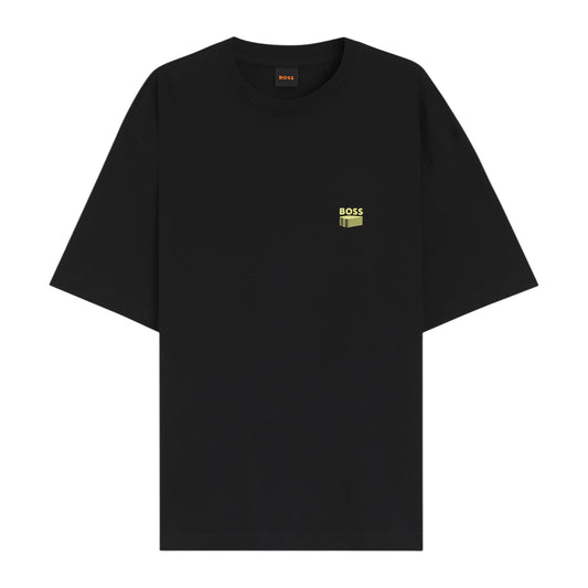 Black - Front - Boss Mens Brutalism Back Print T-Shirt