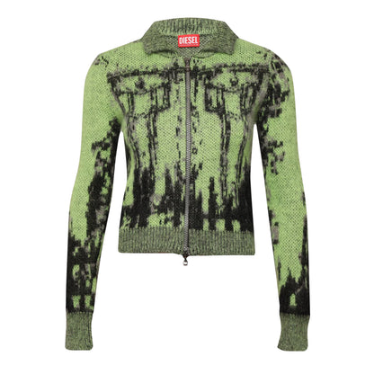 Lime Punch - Front - Diesel Unisex Adult Full Zip Sweater Top
