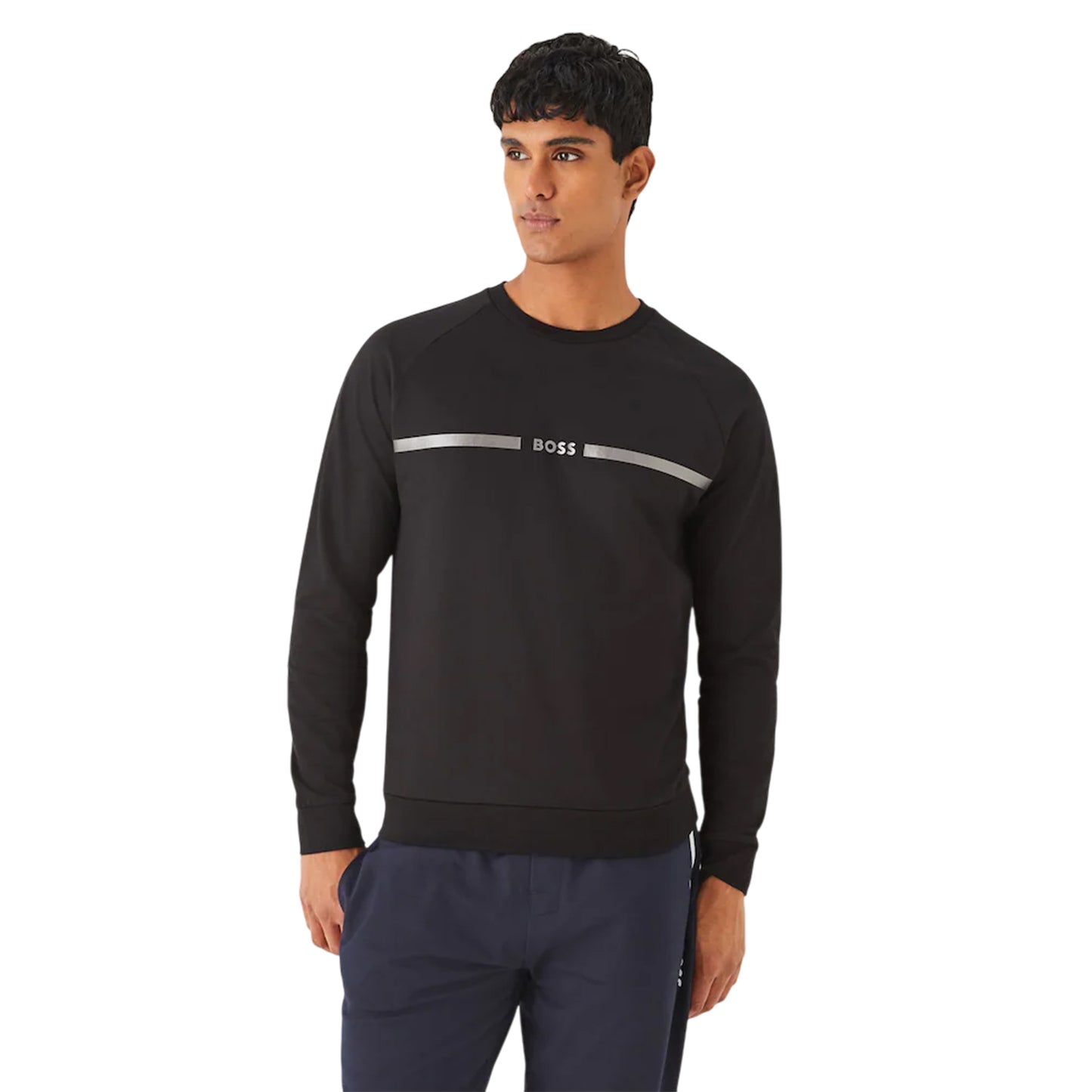 Black - Side - Boss Mens Logo Sweatshirt