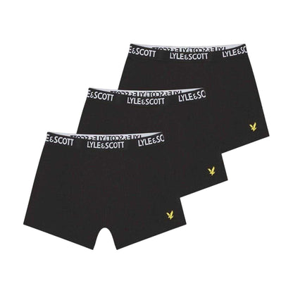 Black - Front - Lyle & Scott Boys Underwear (Pack of 3)
