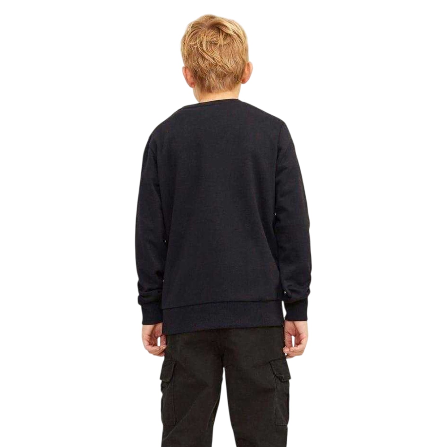 Black - Back - Jack And Jones Boys Varsity Long-Sleeved Sweatshirt