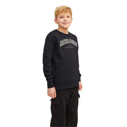 Black - Side - Jack And Jones Boys Varsity Long-Sleeved Sweatshirt