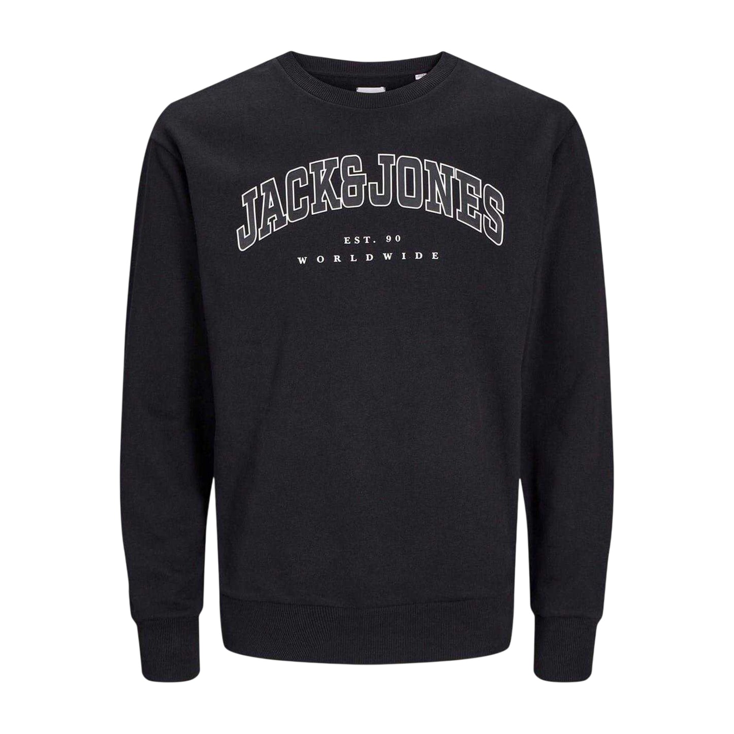 Black - Front - Jack And Jones Boys Varsity Long-Sleeved Sweatshirt