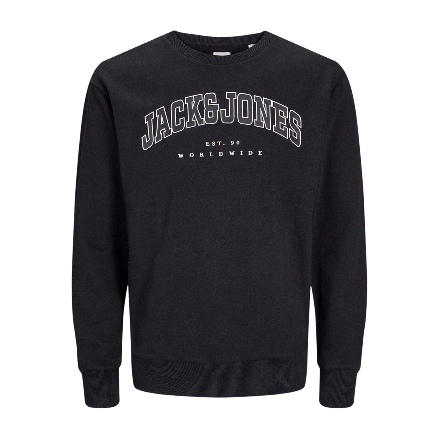 Black - Front - Jack And Jones Boys Varsity Long-Sleeved Sweatshirt