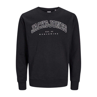 Black - Front - Jack And Jones Boys Varsity Long-Sleeved Sweatshirt