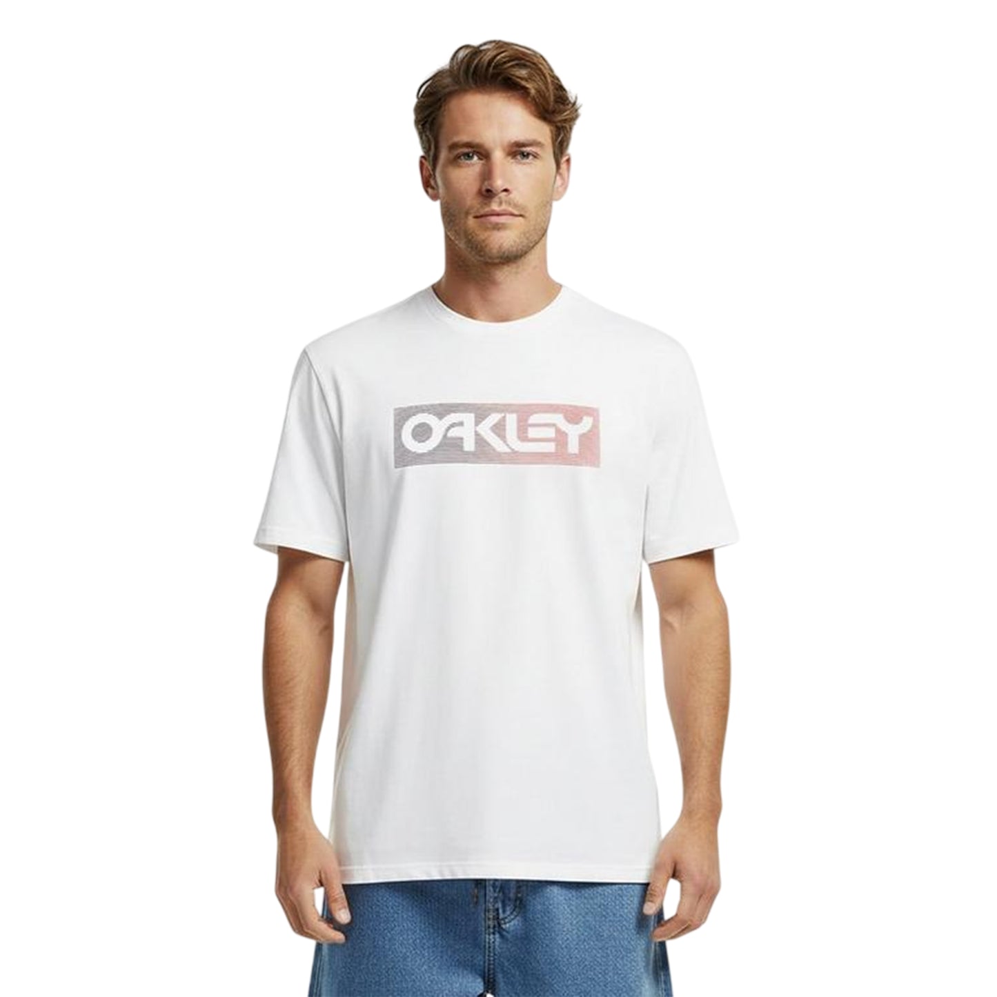 White - Side - Oakley Mens Dual Logo Soft Touch Regular T-Shirt