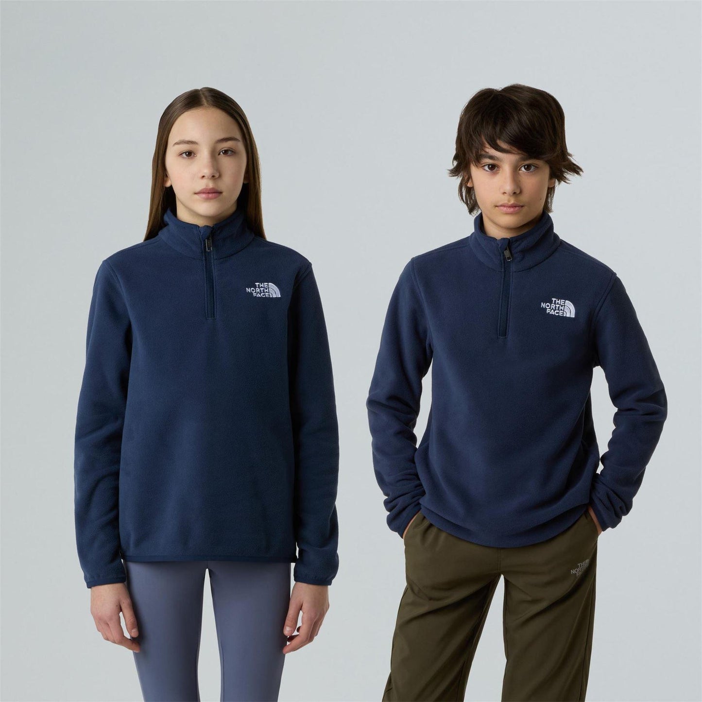 Navy - Side - The North Face Childrens-Kids Logo Fleece Top