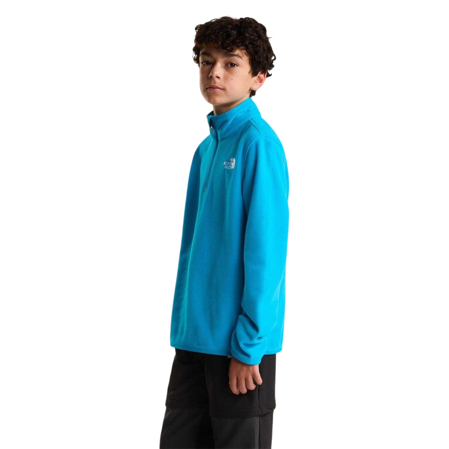 Glacier Blue - Side - The North Face Childrens-Kids Logo Fleece Top