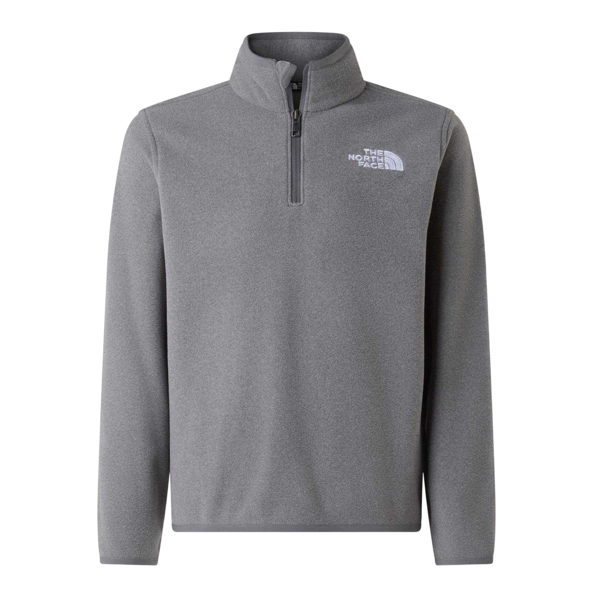 Heather Grey Marl - Front - The North Face Childrens-Kids Logo Fleece Top