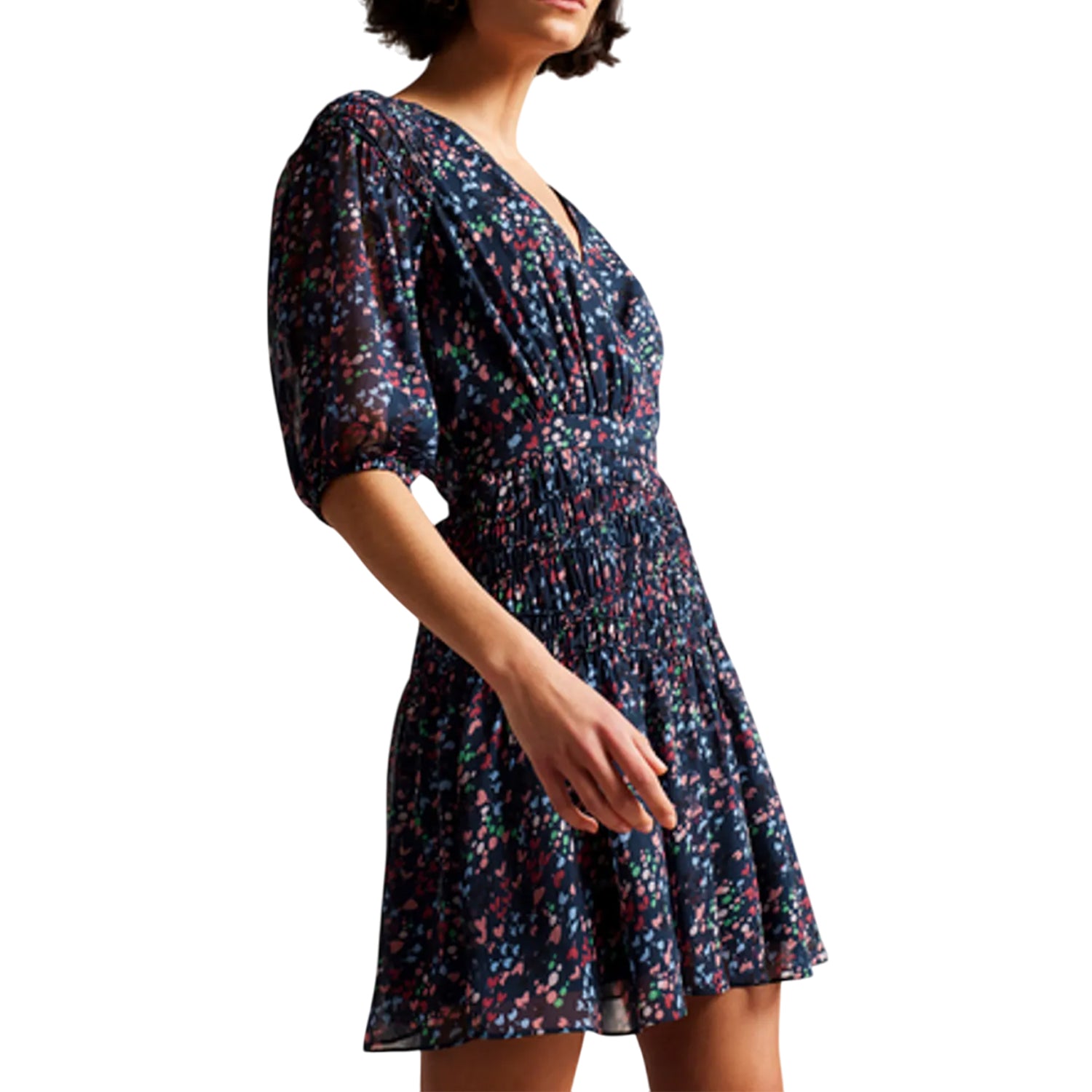Navy - Lifestyle - Ted Baker Womens-Ladies Casadee Mini Smock Panel Wrap Dress