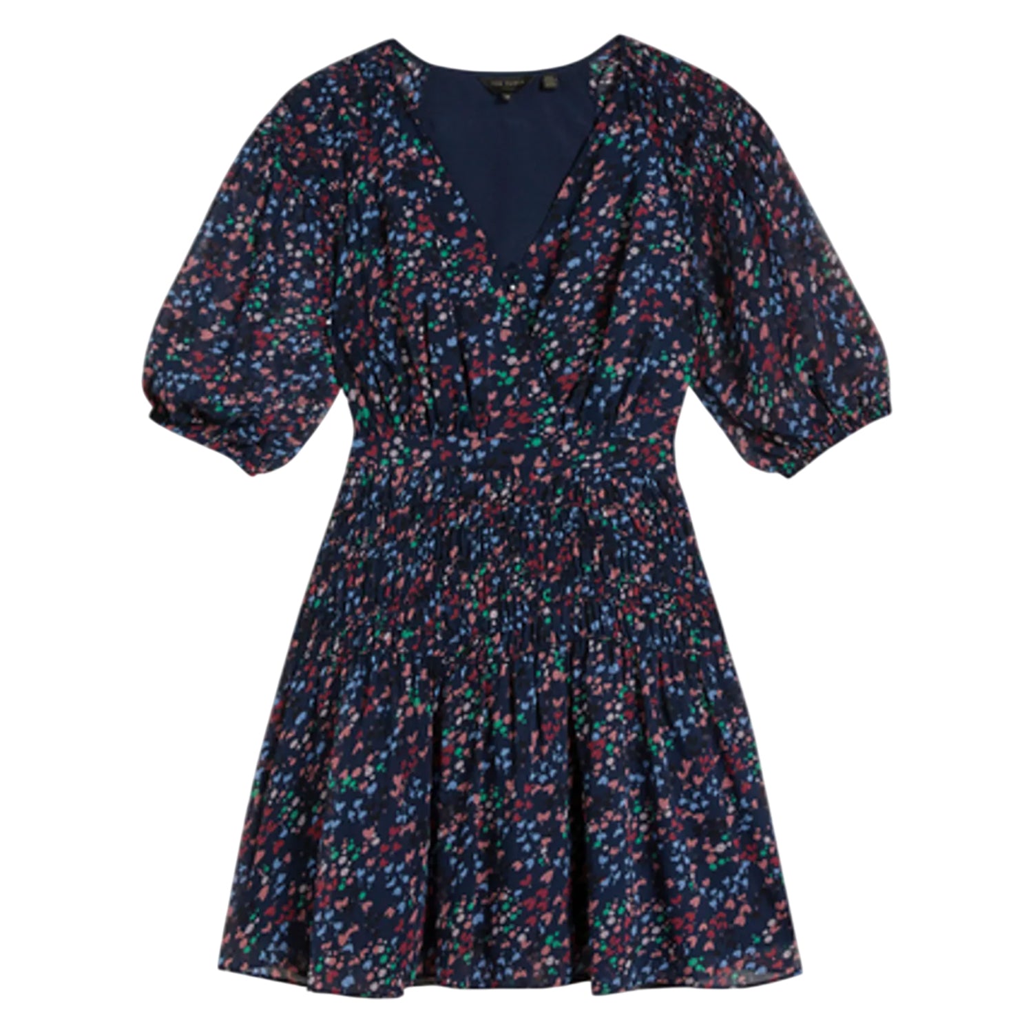 Navy - Front - Ted Baker Womens-Ladies Casadee Mini Smock Panel Wrap Dress