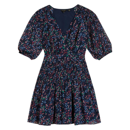 Navy - Front - Ted Baker Womens-Ladies Casadee Mini Smock Panel Wrap Dress