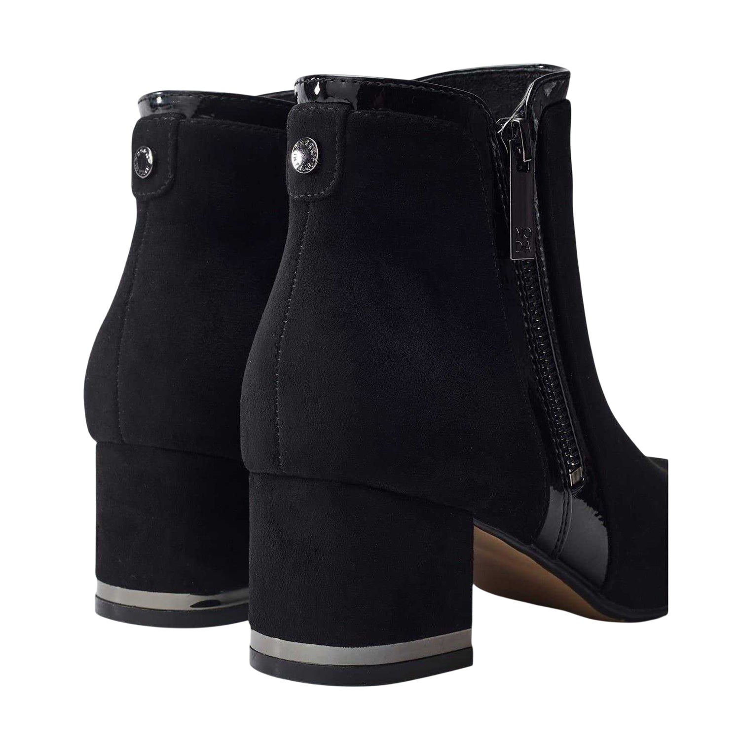 Black - Back - Moda In Pelle Womens-Ladies Pajor Side Zip Ankle Boots