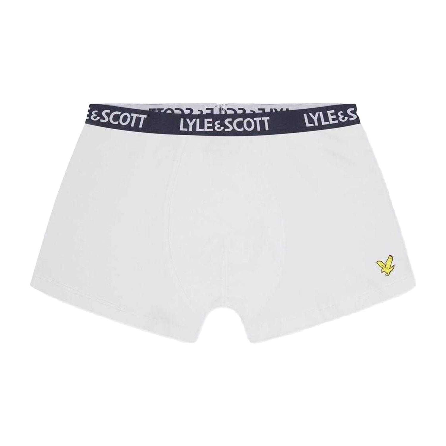 Navy-Grey-White - Side - Lyle & Scott Boys Cotton Blend Boxer Shorts