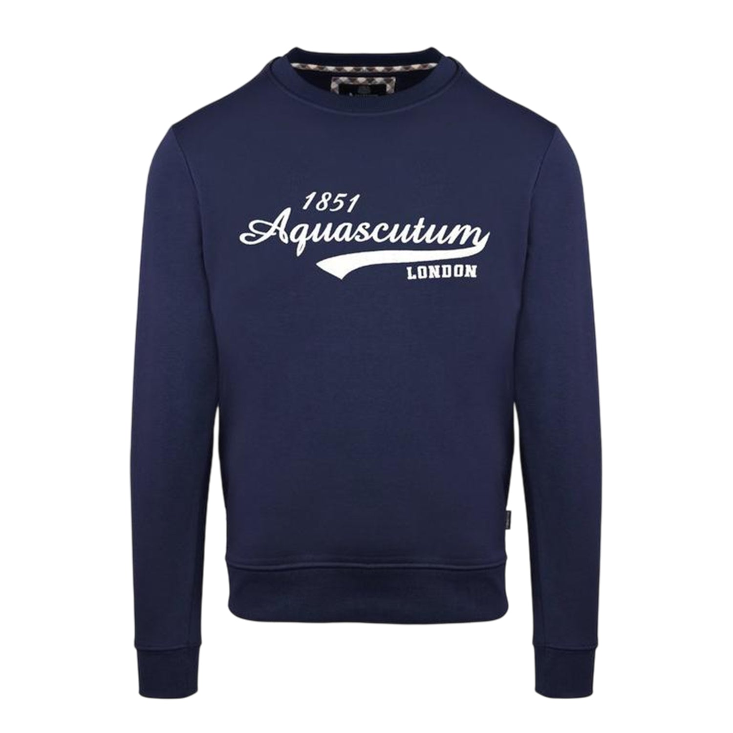 Navy - Front - Aquascutum Mens Lettering Crew Neck Sweatshirt