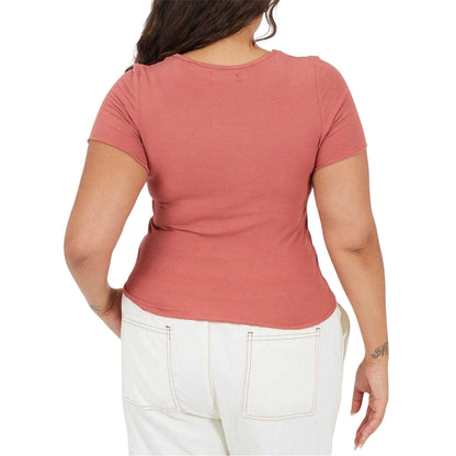 Clay - Back - Brave Soul Womens-Ladies Scoop Neck Plus Slim T-Shirt