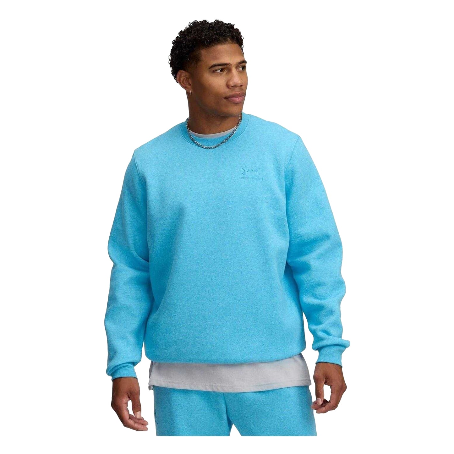 Blue - Side - Under Armour Mens Icon Crew Neck Sweatshirt